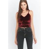 Sparkle & Fade Velvet V-Neck Cami, MAROON