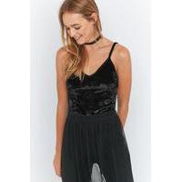 Sparkle & Fade Velvet V-Neck Cami, BLACK