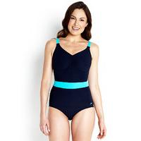 Speedo Sculpture Crystalshine Swimsuit - Navy/Turquoise