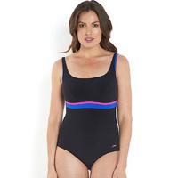 Speedo Sculpture Contour Swimsuit - Black/Royal/Lipstick