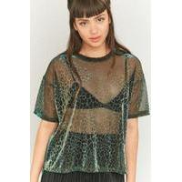 Sparkle & Fade Animal Print Liquid T-shirt, GREEN