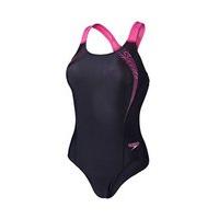 Speedo Endurance Sports Logo Medallist Swimsuit - Womens - Black