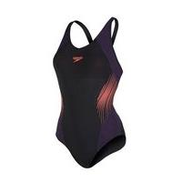Speedo Fit Splice Muscleback Swimsuit - Womens - Black/Purple