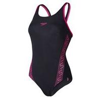 Speedo Monogram Muscleback Swimsuit - Womens - Black/Red