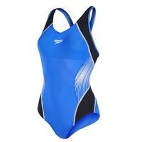 speedo fit splice muscleback swimsuit womens blackblue