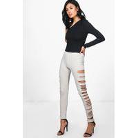 Split Side Loopback Leggings - stone