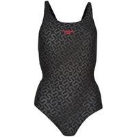 Speedo All over Monogram Muscle Back Swimming Costume Ladies