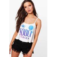 Space Ibiza Crop Swing Vest - white