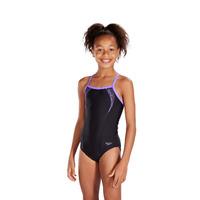 speedo sports logo thinstrap muscleback girls swimsuit black 28