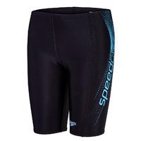 Speedo Endurance 10 Sports Logo Panel Boys Jammer - Black/Blue, 28\