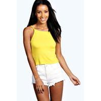 Spaghetti Strap Crop Top - lemon