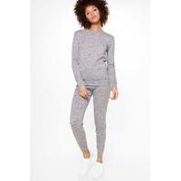 Splash Print Knitted Loungewear Set - grey