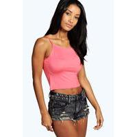 Spaghetti Strap Crop Top - coral