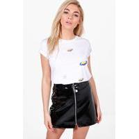 Space Embroidered T Shirt - white