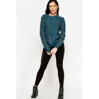 speckled plait knit jumper