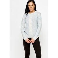 speckled plait knit jumper