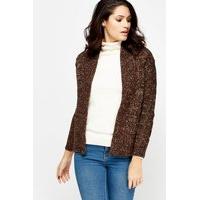 Speckled Knit Open Cardigan