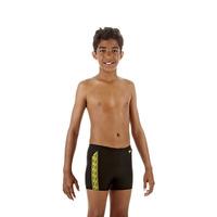 Speedo Monogram Boys Aquashorts - Black/Green, 32\