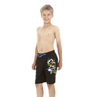 Speedo WaterSprite Placement 17 Boys Watershort - Black/Neon Blue, XL