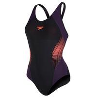 Speedo Fit Splice Muscleback Ladies Swimsuit AW16 - Black/Purple, 32\