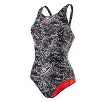 Speedo Boom Allover Muscleback Ladies Swimsuit - Black/White, 36\