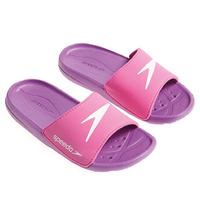 speedo atami core slide girls pool sandals pinkpurple 2 uk