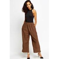 Speckled Cropped Wide Leg Trousers