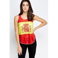 Spain Flag Print Front Top