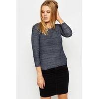 speckled middle blue knit top