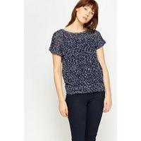 Speckled Keyhole Back Knit Top