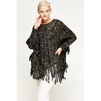 Speckled Tassel Hem Poncho