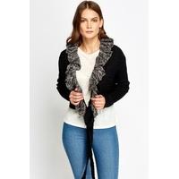 Speckled Trim Knit Cardigan