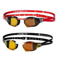 speedo fastskin prime mirror swimming goggles blackred