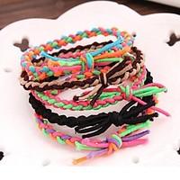 Spell Color Hand Woven Elastic Collision Matching Bracelet Rope Hair Bands (Color Random)