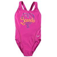 Speedo Logo Sportsback Girls Swimsuit