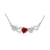 Spangles Red Crystal Hearts Necklace