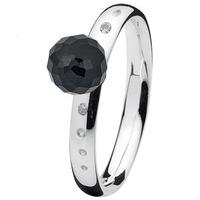 Spinning Ladies \'Sparkling Night\' Silver Black Cz Ring 71309 XSML