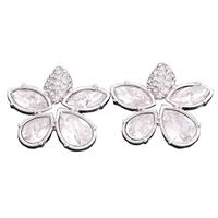 Sparkle Clear Crystal Flower Stud Earrings E169 CLR