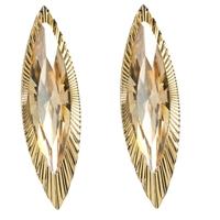Sparkle Large Clear Gold Crystal marquise Stud Earrings E224 GOLD