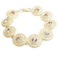 sparkle champagne clear crystal vintage circle bracelet b071 gold