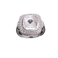 Sparkle Clear Crystal Square Cushion Ring R089 CLR
