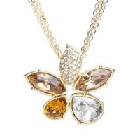 Sparkle Clear Gold Crystal Flower Pendant N169 GOLD