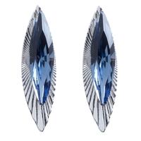 Sparkle Large Clear Blue Crystal marquise Stud Earrings E224 BLUE
