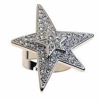 sparkle pave clear cubic zirconia double star ring rl053