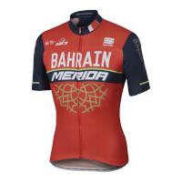 Sportful Bahrain Merida BodyFit Pro Team Short Sleeve Jersey - Red/Blue - M