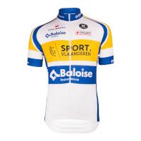 Sport Vlaanderen Short Sleeve Jersey - White/Blue/Yellow - XXL