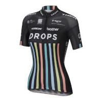 Sportful Drops Cycling Team Women\'s BodyFit Pro Short Sleeve Jersey - Black/Orange/Blue - M