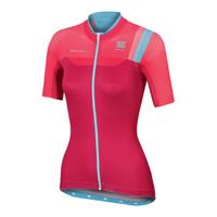 Sportful Women\'s BodyFit Pro Short Sleeve Jersey - Pink/Blue - XS