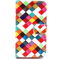 Square Pattern PU Leather Case with Magnetic Snap and Card Slot for Nokia Lumia 630
