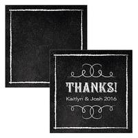 Square Favour Tag with Chalkboard Print Design